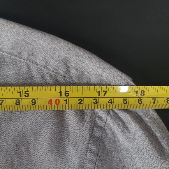 Calvin Klein SZ M Slim Fit Gray 100% Cotton Men's Button Down Shirt - Picture 11 of 13